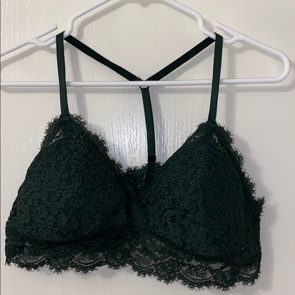 green lace bralette
